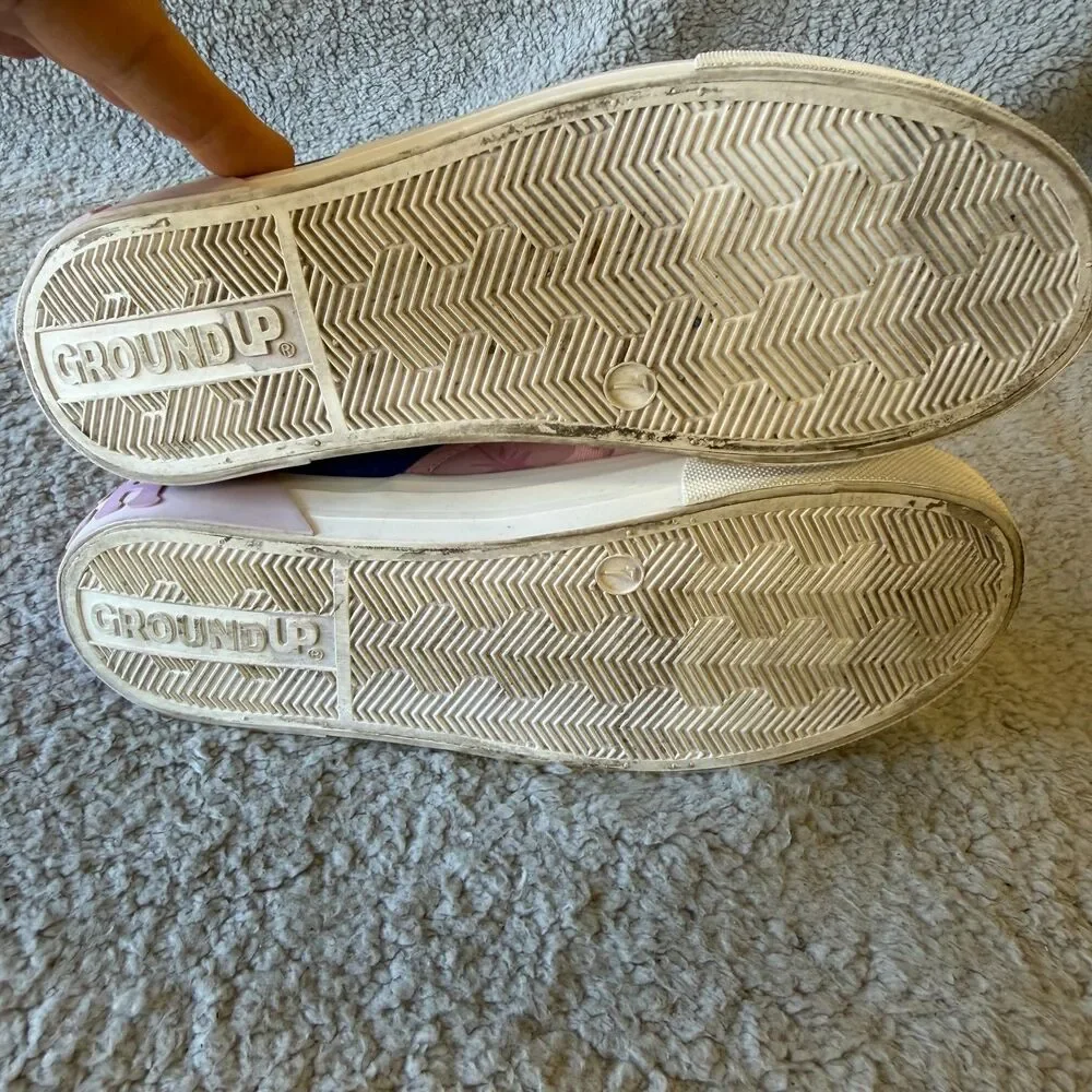 DISNEY Stitch & Angel Sneakers Womens 7 Low Top Slip-on Pink Shoes Ground Up